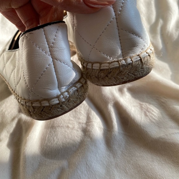 Talbots Quilted Leather Espadrille Flats | Size 9 | Black & White Slip-On - Picture 3 of 9